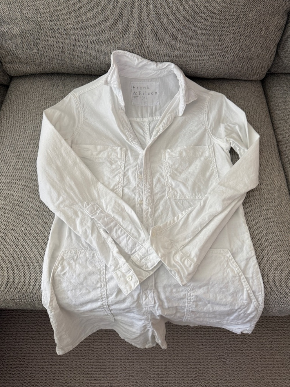 Frank & Eileen White Button-Front Shirt Jacket